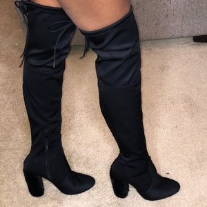 Black thigh high boots
